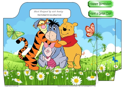 pooh bear and friends hugging  tote gift bag
