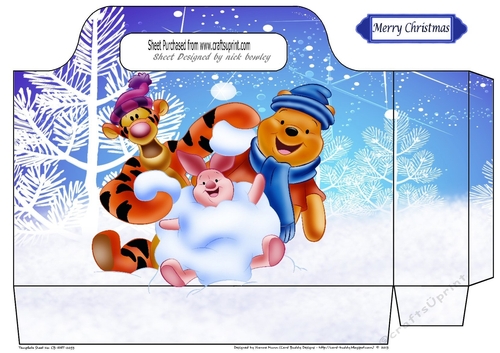 pooh bear and friends in the snow (one)  tote gift bag