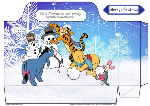 pooh bear and friends in the snow (two)  tote gift bag
