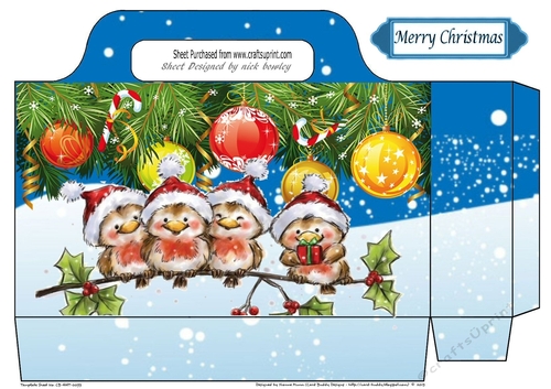 Cute Robins singing with christmas baubles  tote gift bag