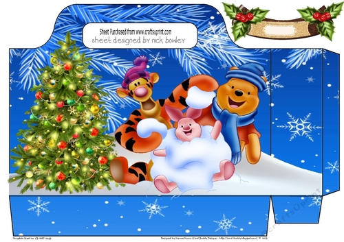 Lovely pooh bear with friends christmas tote bag