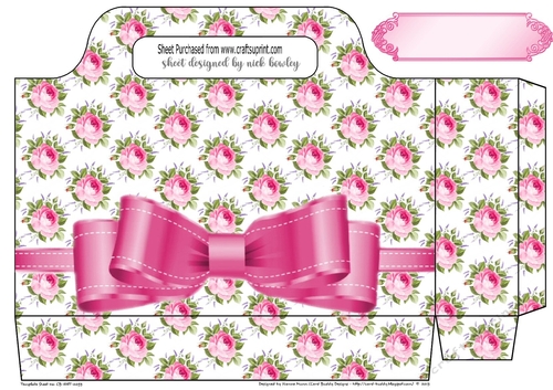Pretty pink roses with bow tote gift bag