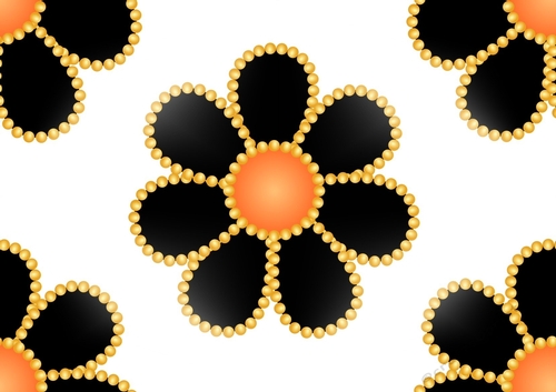 Black/Orange/Gold Flower Backing paper (Big)