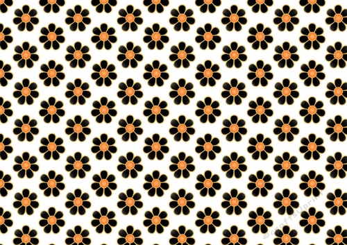 Black/Orange/Gold Flower Backing paper (small)