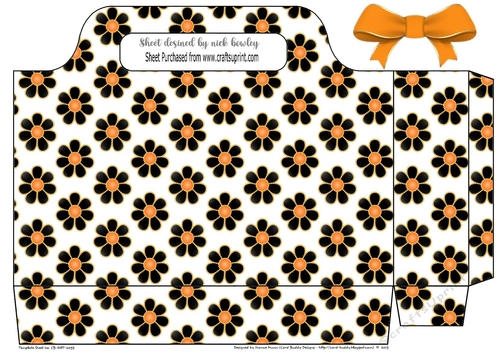 Orange/Black/Gold Flowers tote gift bag