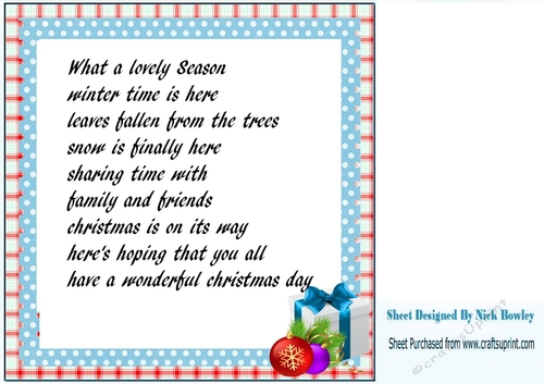 Lovely presents in a red check/blue dot 8x8 frame/insert