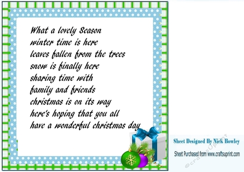 Lovely presents in a green check/blue dot 8x8 frame/insert