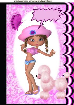 Me and My Little Pink Pooch! A4 Topper