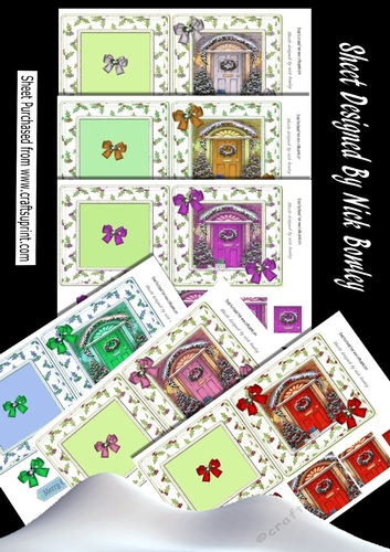 6 complete 6x6 christmas cards with bows/pyramids bumper  kit 