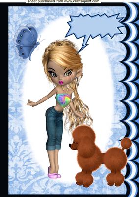 I Love My Little Brown Pooch! A4 Topper