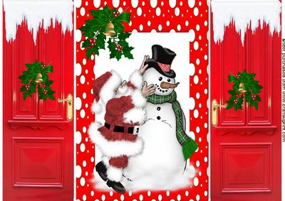 Santa with a Snowman Gatefold