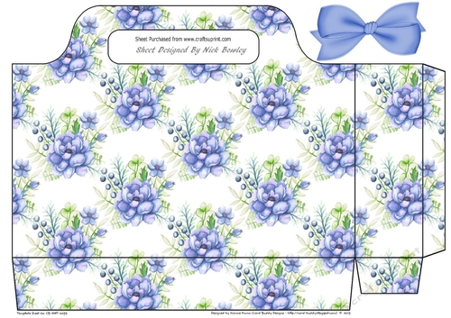 pretty watercolour blue peonies tote gift bag