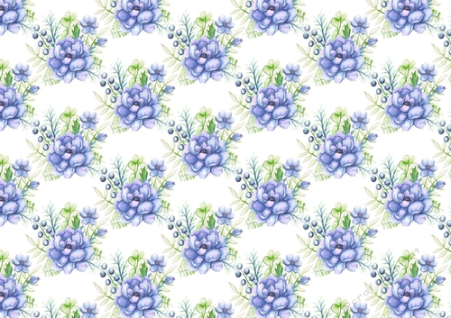 pretty watercolour blue peonies backing paper (small)
