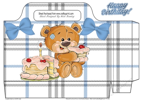 Cute teddy bear with birthday cake blue bows tote bag