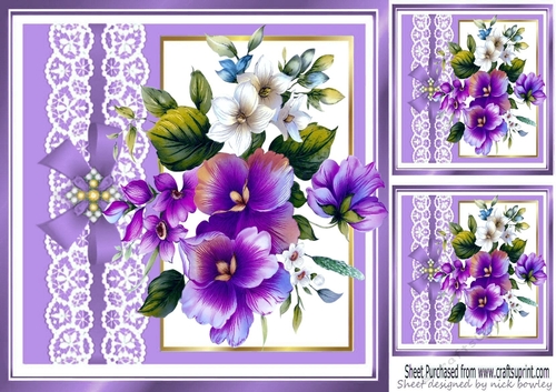 Pretty purple flower arrangement window 8x8