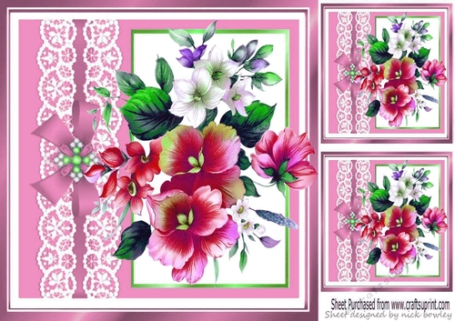 Pretty pink flower arrangement window 8x8