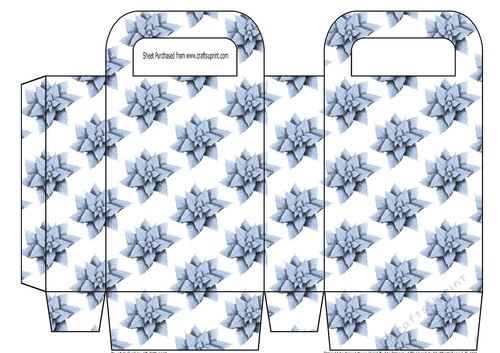 Winter blue poinsettias small gift bag 