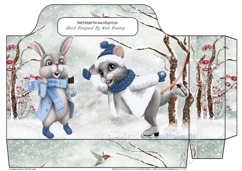 winter woodland Animals tote gift bag