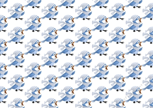 cute little winter blue bird backing paper