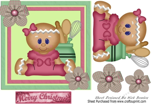 Little Gingerbread Girl 7x7 card front
