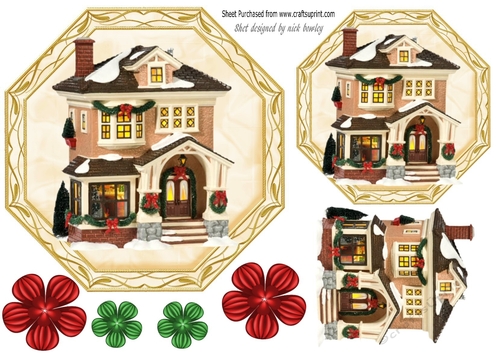 Pretty toppers of a house with snow