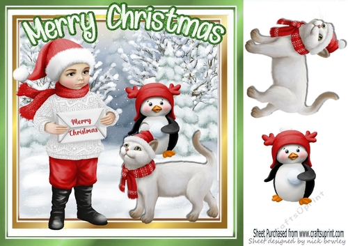 Merry christmas, christmas scene 8x8
