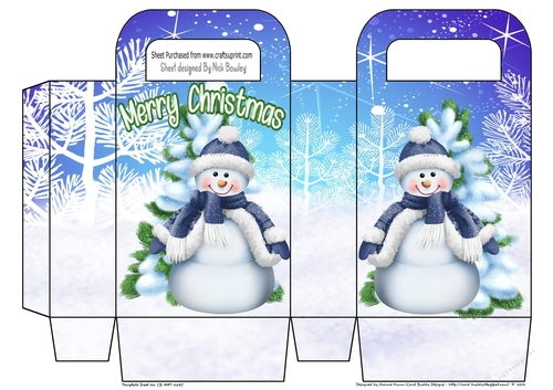 Snowman with christmas tree small gift bag