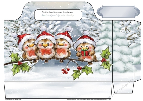 sweet robins in snow scene on branch tote gift bag