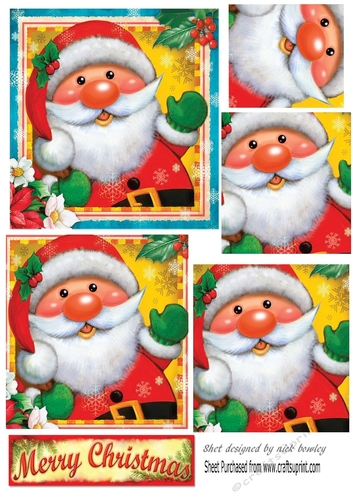 Lovely santa waving pyramids