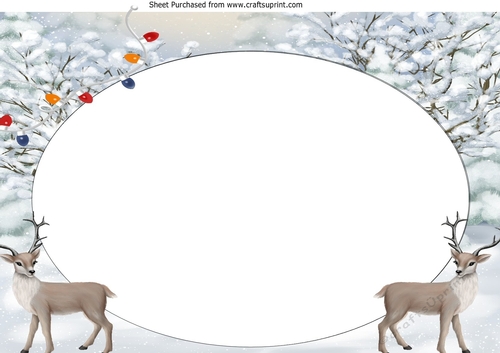  snow scene with snowman Big card Front A4 Insert (one)