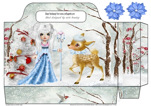 Snow princess with deer tote gift bag
