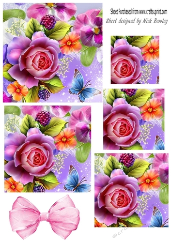 Pretty shades of pink roses with organza bow pyramids