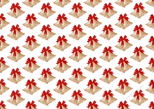 Lovely christmas bells with red bows backing paper