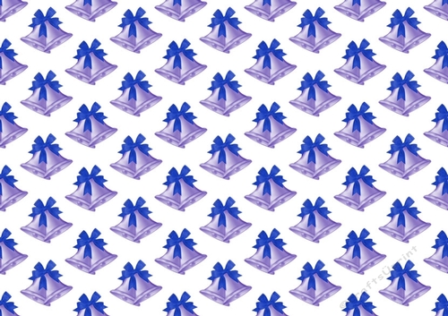 Lovely christmas bells with blue bows backing paper