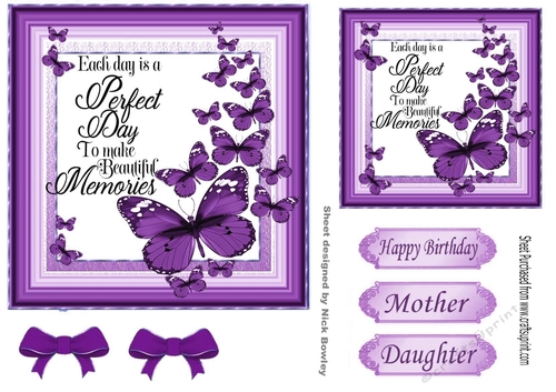 Pretty Purple Butterflies with verse 7x7