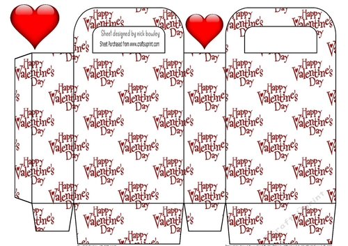 Valntines red small gift bag with hearts