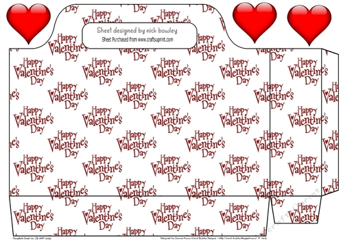 Valntines red tote gift bag with hearts