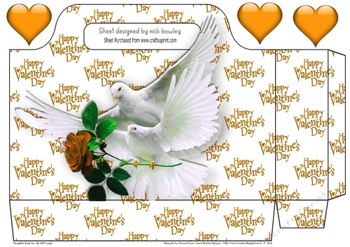 Valentine word gift tote bag with doves & gold hearts