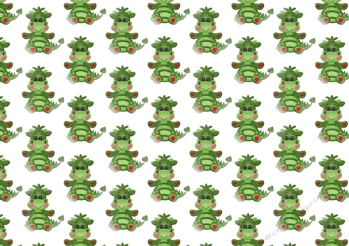 Cute little green dragon with hearts backing paper