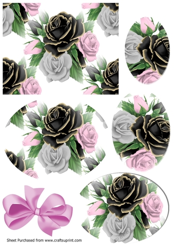 Pretty pink/black/white with oval pyramids