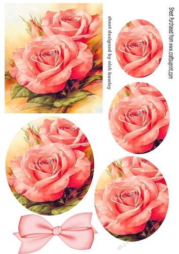 pretty pink roses with oval pyramids and bow