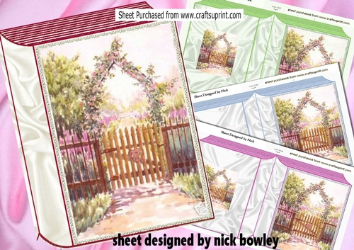  4  Pretty garden scene folded books mini kit