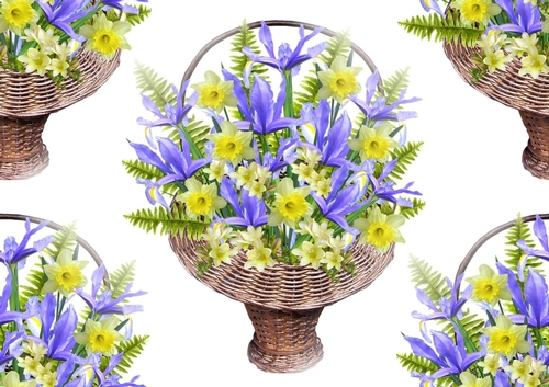 Pretty floral basket arrangement backing paper (big)