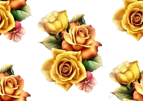 Pretty shades of yellow roses backing paper (big)