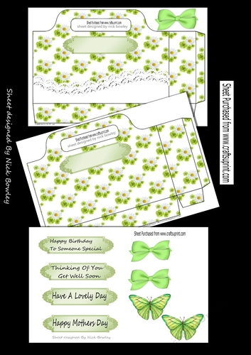 Floral Large Tote Gift Bag With Bow And Butterflies Mini Kit