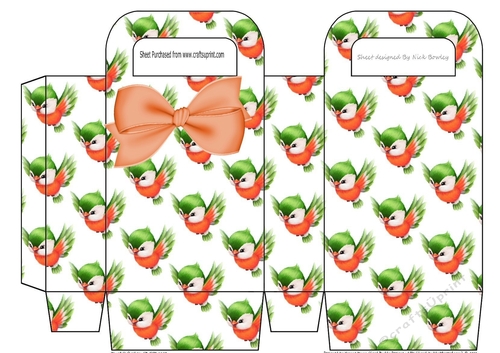 Pretty orange birds with bow small gift bag