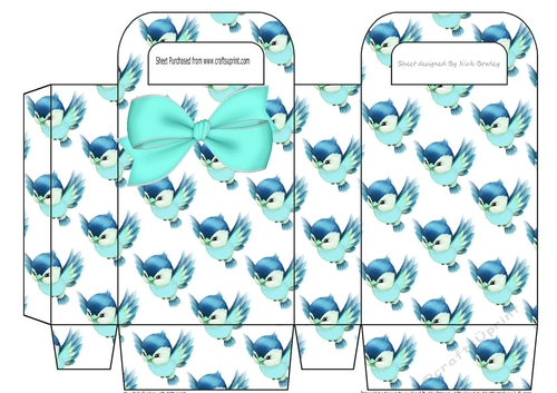 Pretty blue birds with bow small gift bag