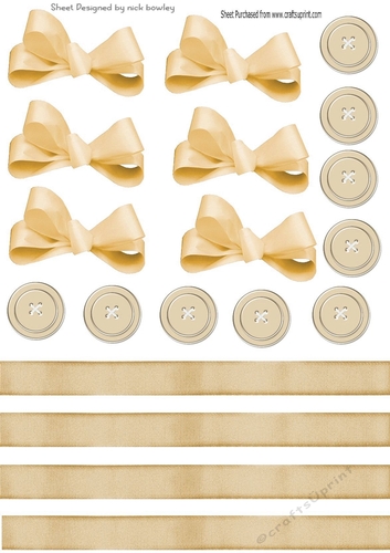 Pretty cream collection cut outs of bows/borders and buttons