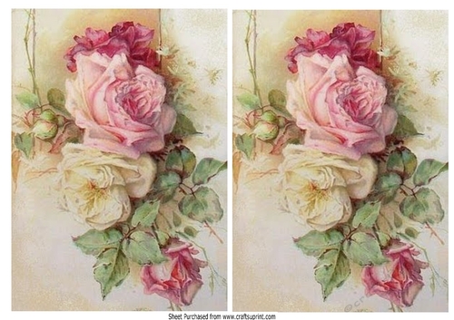  2 Pretty toppers of A5 pink shade Roses 