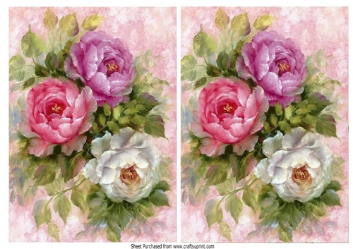 2 Pretty toppers of A5 pink shade Roses (two)